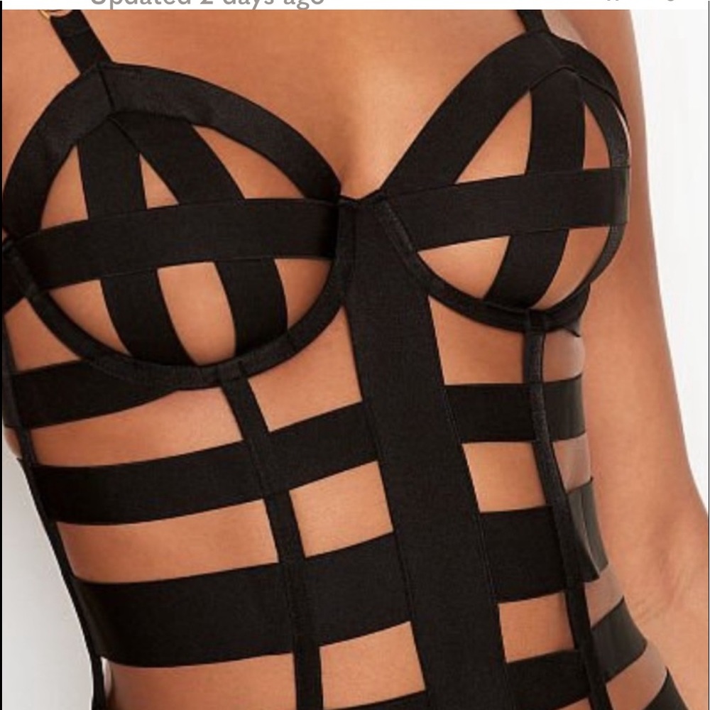 Victoria’s Secret Rare Black Bondage Corset NWT size Large - Picture 2 of 7
